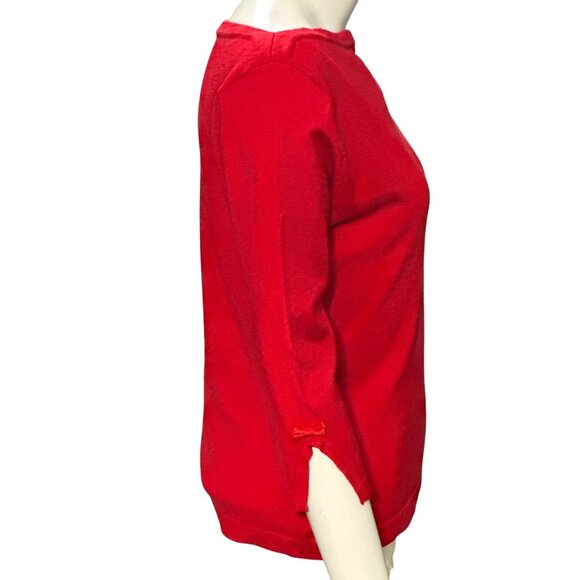 CCC Red Boat Neck Three Quarter Sleeve Top Soft Viscose Nylon Blend Size Small - Picture 6 of 10